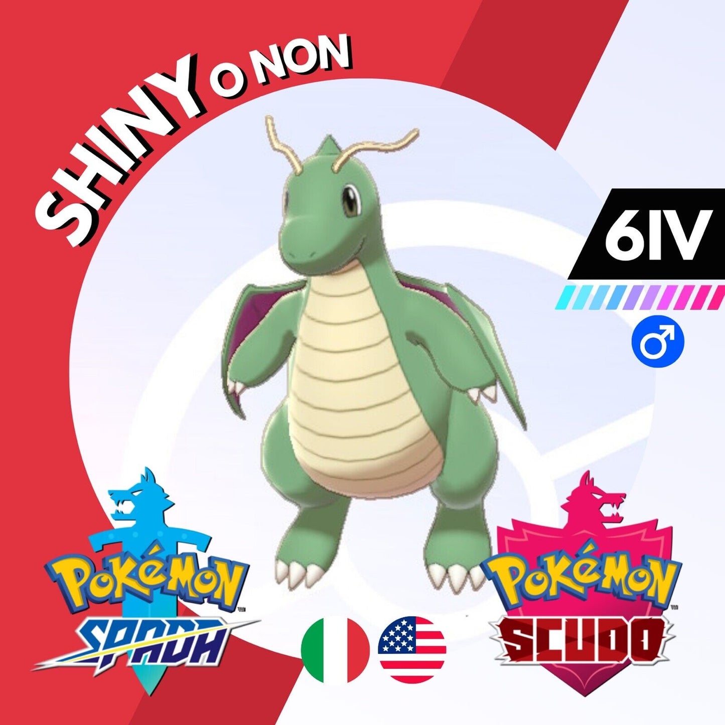 Dragonite Shiny o Non 6 IV Competitivo Legit Pokemon Spada Scudo Sword Shield