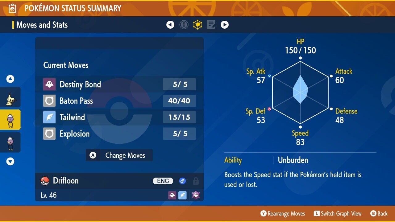 Drifloon Shiny Crafty Mark Event Mass Outbreak Untouched Pokémon Scarlet Violet Shiny Lv. 46 by Shiny Living Dex | Shiny Living Dex