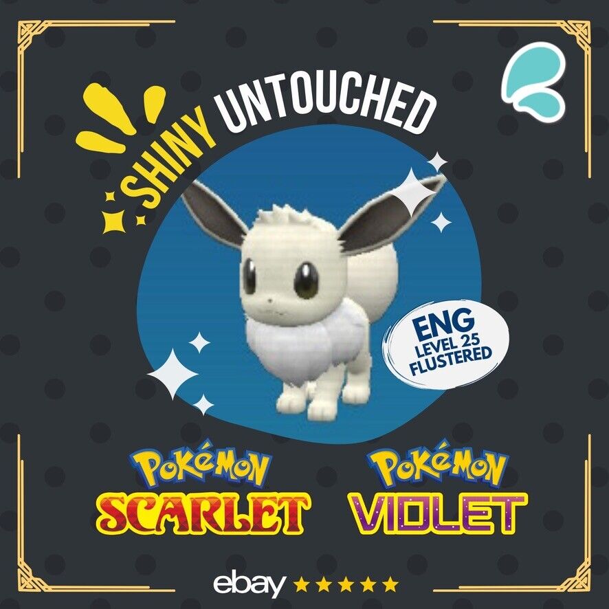 Eevee Mass Outbreak Event Flustered Mark Shiny Untouched Pokémon Scarlet Violet Shiny Level 25 by Shiny Living Dex | Shiny Living Dex