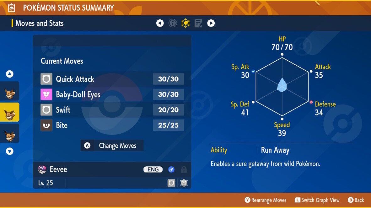 Eevee Mass Outbreak Event Flustered Mark Shiny Untouched Pokémon Scarlet Violet Shiny Level 25 by Shiny Living Dex | Shiny Living Dex