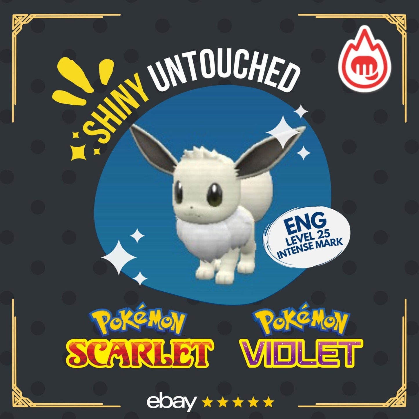 Eevee Mass Outbreak Event Intense Mark Shiny Untouched Pokémon Scarlet Violet Shiny Level 25 by Shiny Living Dex | Shiny Living Dex