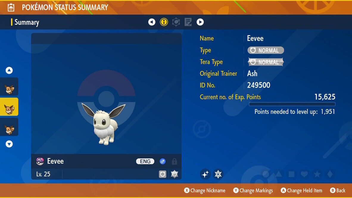 Eevee Mass Outbreak Event Intense Mark Shiny Untouched Pokémon Scarlet Violet Shiny Level 25 by Shiny Living Dex | Shiny Living Dex