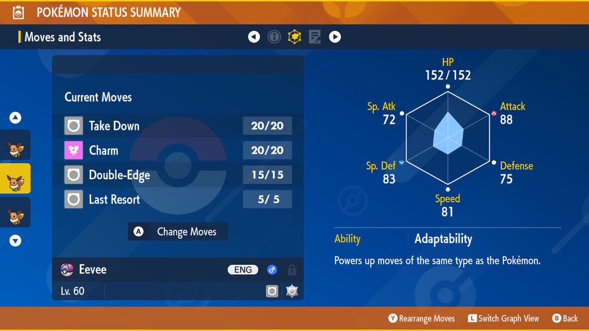 Eevee Mass Outbreak Event Unsure Mark Shiny Untouched Pokémon Scarlet Violet Shiny Level 60 by Shiny Living Dex | Shiny Living Dex