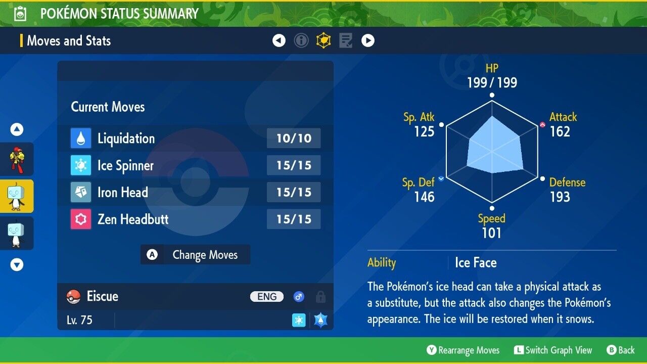 Eiscue Hard To Find Tera Raid Event 2024 Untouched IV Pokémon Scarlet Violet Non Shiny Lv. 75 by Shiny Living Dex | Shiny Living Dex
