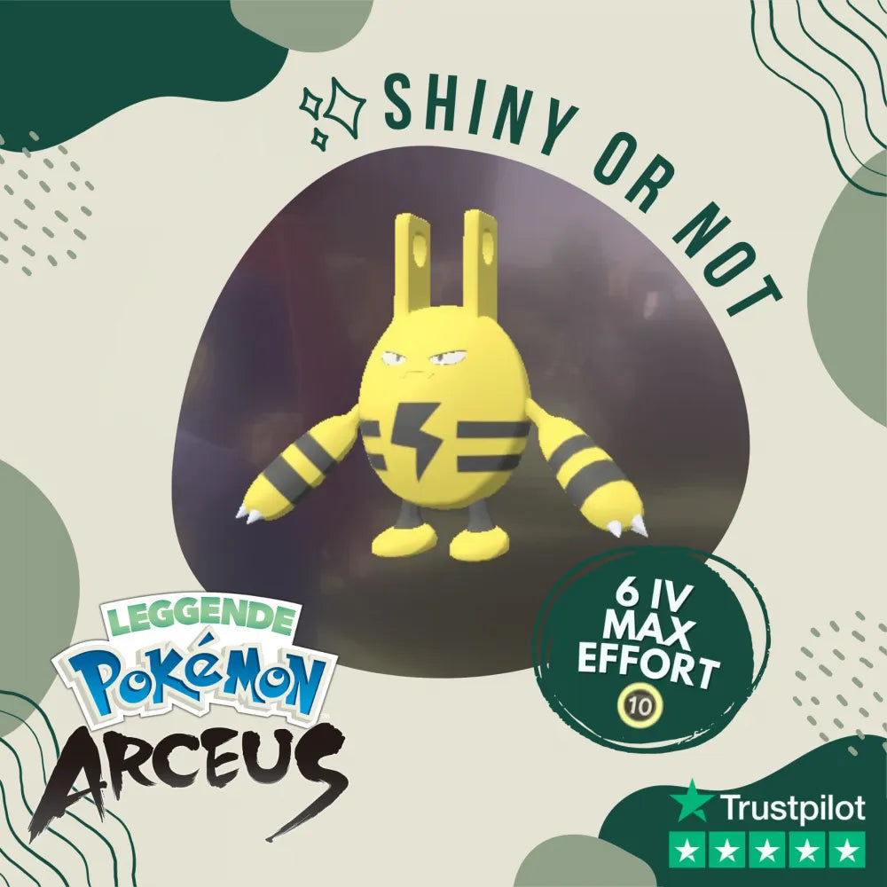 Elekid Shiny ✨ Legends Pokémon Arceus 6 Iv Max Effort Custom Ot Level Gender