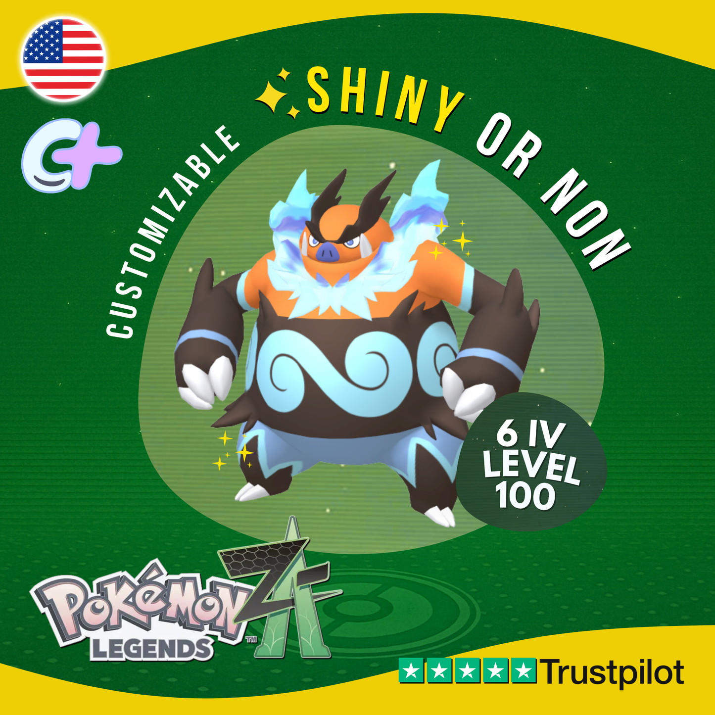 Emboar Shiny or Non ✨6 IV Pokémon Legends Z-A Competitive Customizable ZA Z A