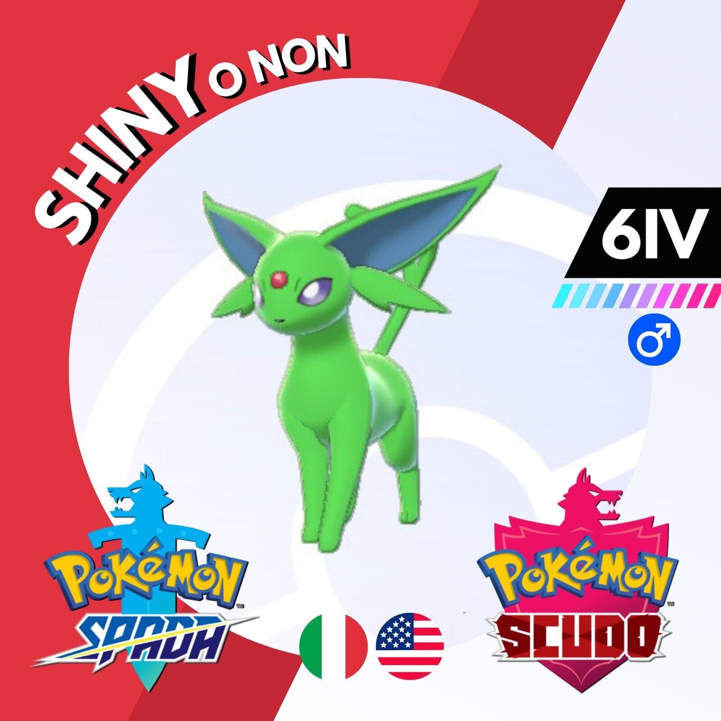 Espeon Shiny o Non 6 IV Competitivo Legit Pokemon Spada Scudo Sword Shield