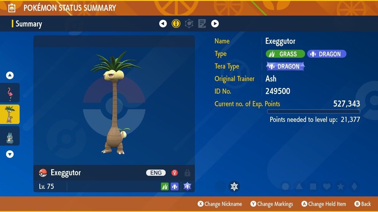Exeggutor Alolan Dragon Event January 2025 Untouched IV Pokémon Scarlet Violet
