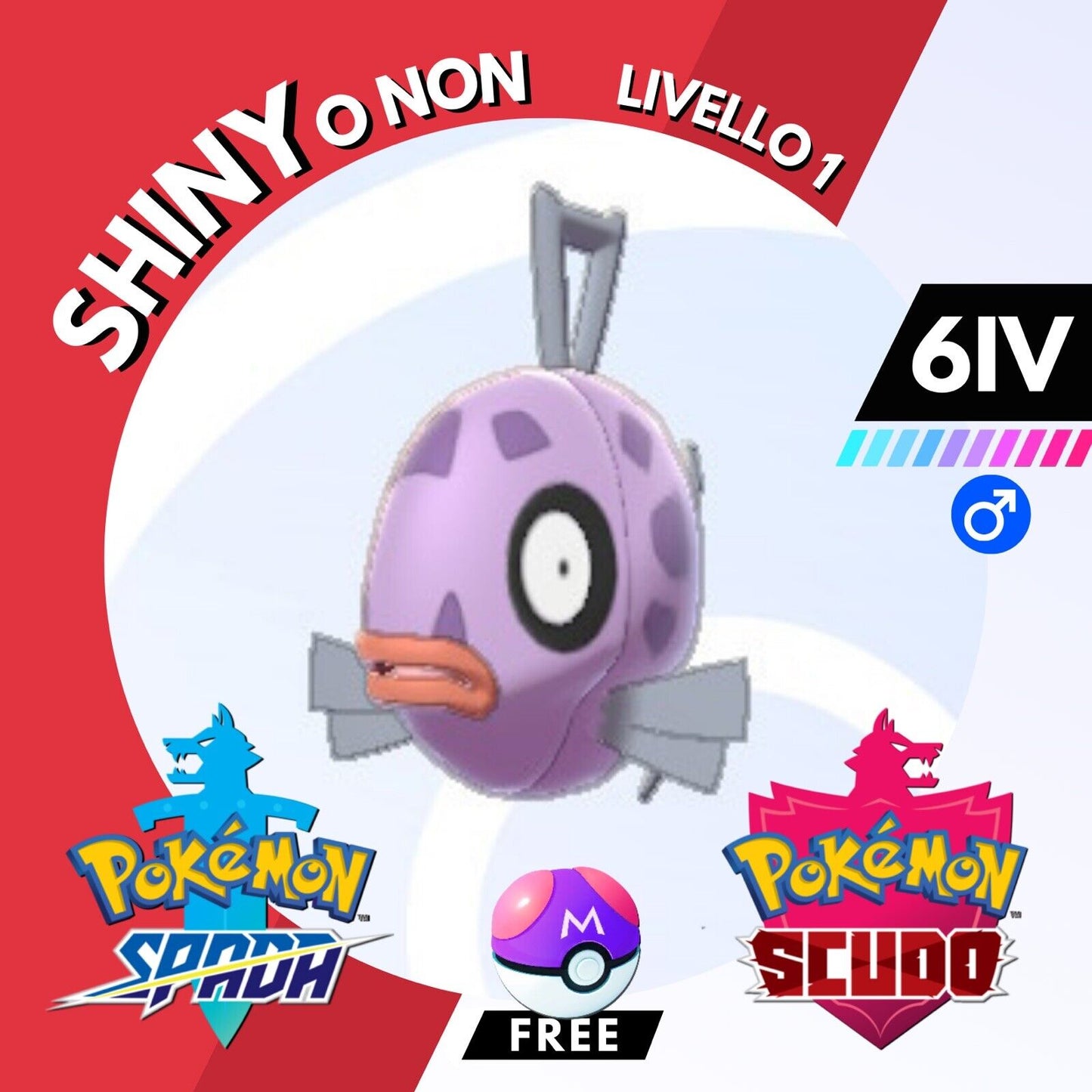 Feebas Shiny o Non 6 IV e Master Ball Legit Pokemon Spada Scudo Sword Shield