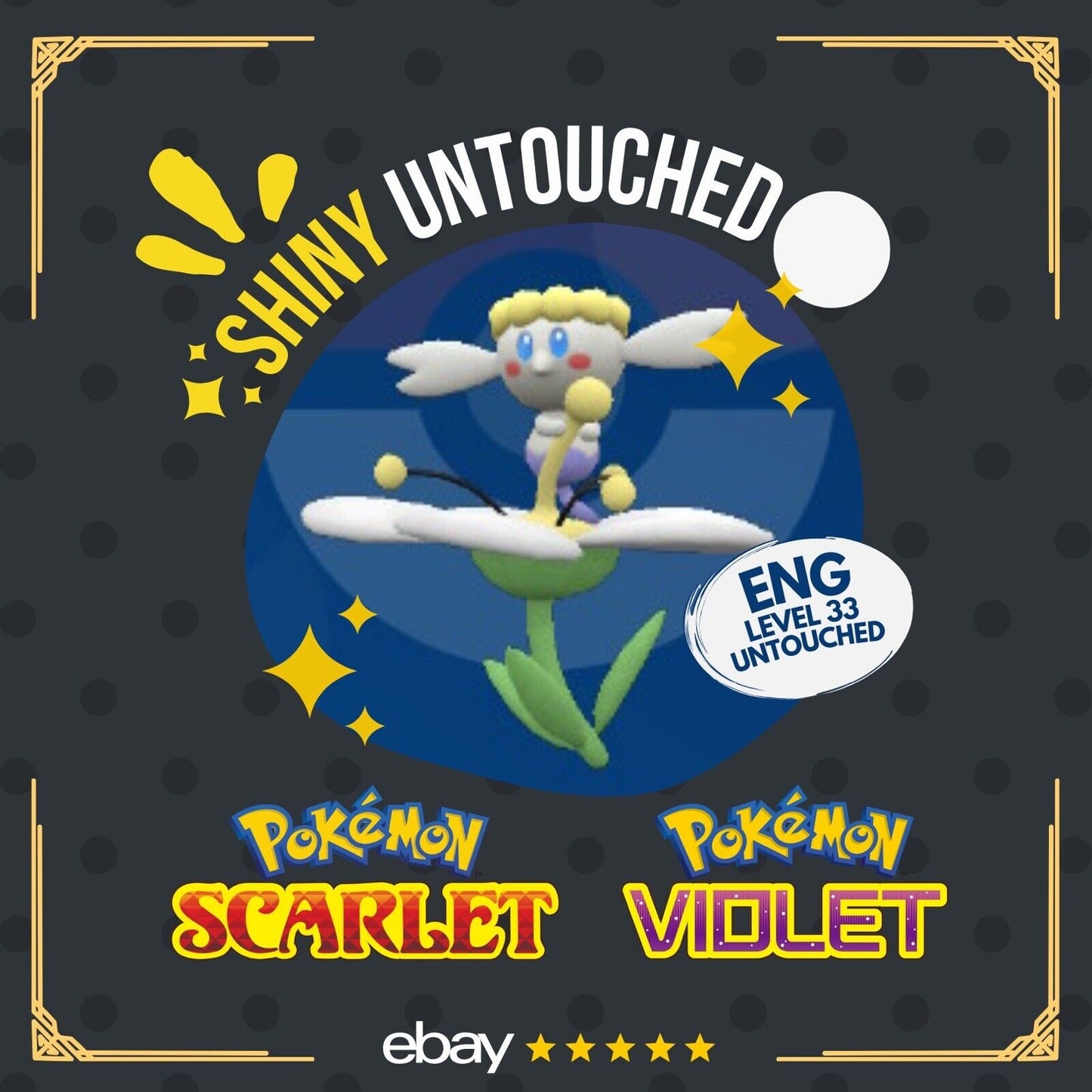 Flabebe White Shiny Event Mass Outbreak Untouched IV Pokémon Scarlet Violet Shiny by Shiny Living Dex | Shiny Living Dex