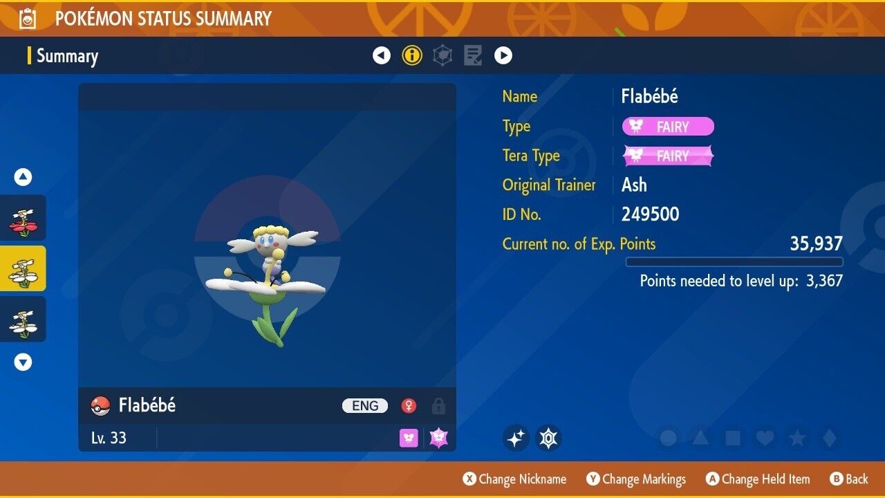 Flabebe White Shiny Event Mass Outbreak Untouched IV Pokémon Scarlet Violet Shiny by Shiny Living Dex | Shiny Living Dex