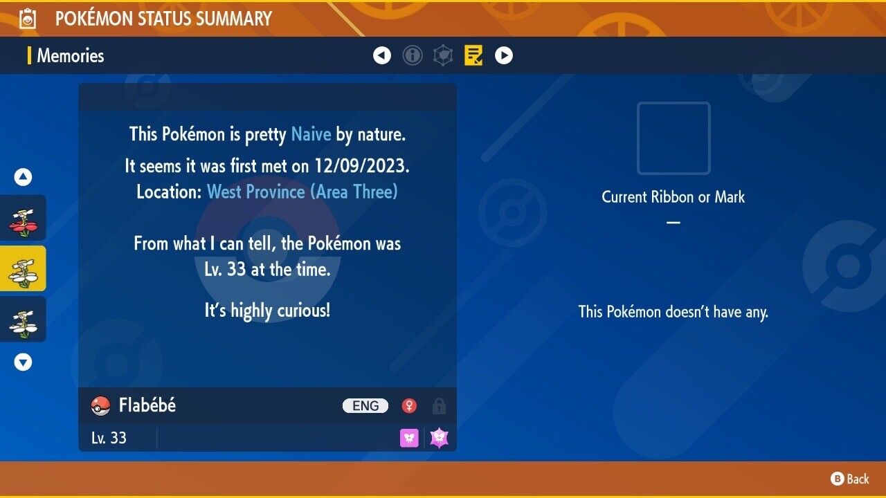 Flabebe White Shiny Event Mass Outbreak Untouched IV Pokémon Scarlet Violet Shiny by Shiny Living Dex | Shiny Living Dex