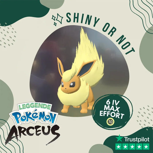 Flareon Shiny ✨ Legends Pokémon Arceus 6 Iv Max Effort Custom Ot Level Gender