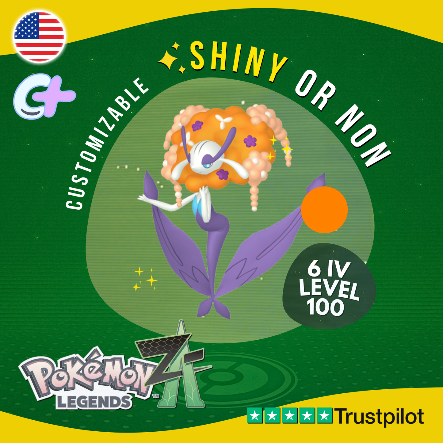 Florges Orange Shiny or Non ✨6 IV Pokémon Legends Z-A Legit Customizable ZA Z A