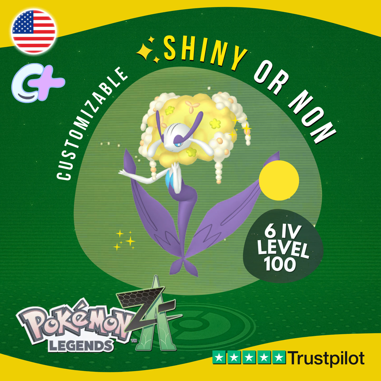 Florges Yellow Shiny or Non ✨6 IV Pokémon Legends Z-A Legit Customizable ZA Z A