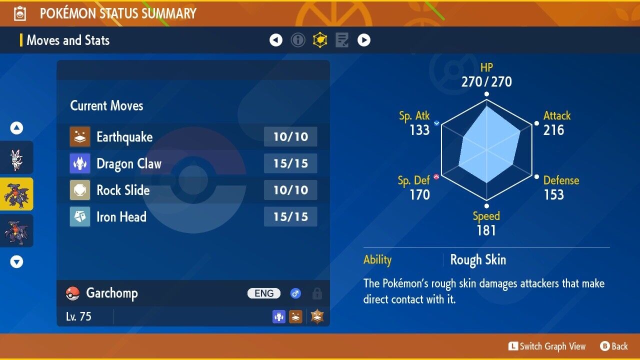 Garchomp 5 Star Tera Raid Event February 2023 Untouched Pokémon Scarlet Violet Non Shiny Lv. 75 by Shiny Living Dex | Shiny Living Dex