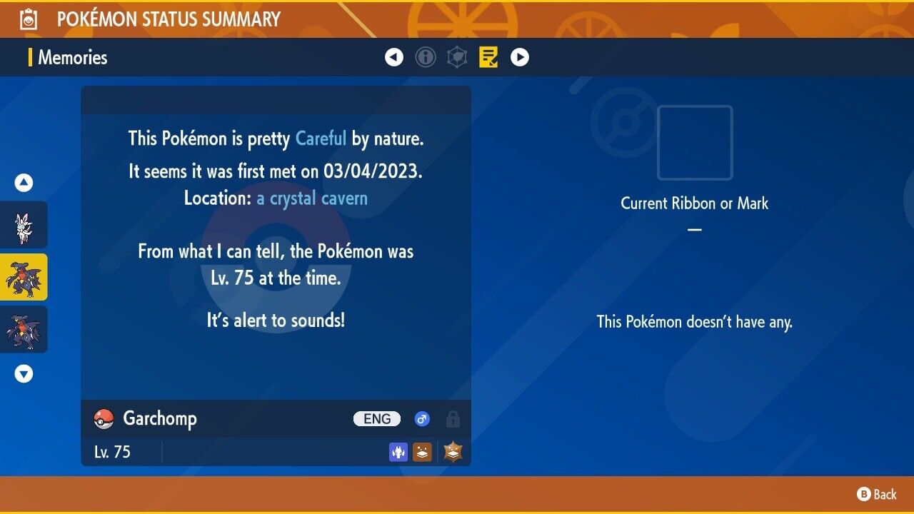 Garchomp 5 Star Tera Raid Event February 2023 Untouched Pokémon Scarlet Violet Non Shiny Lv. 75 by Shiny Living Dex | Shiny Living Dex