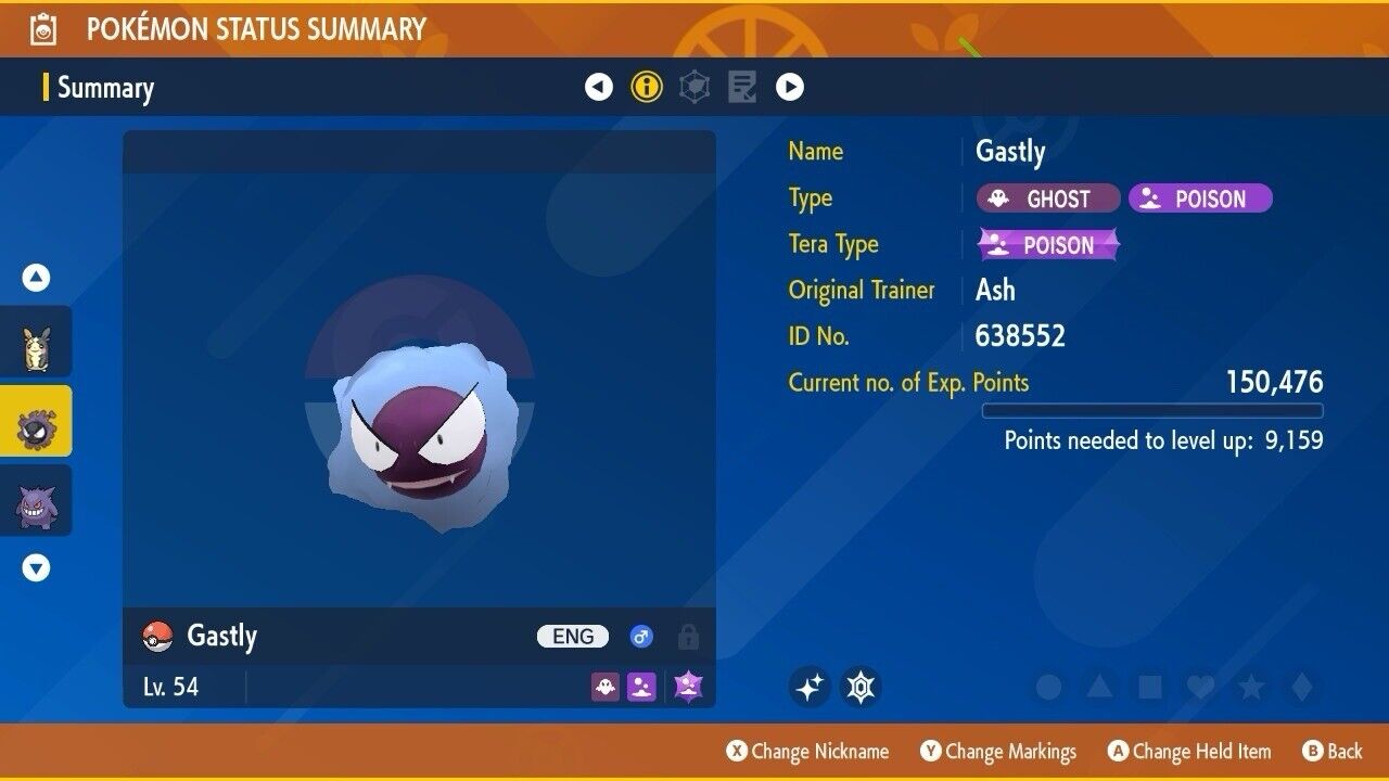 Gastly Shiny Event Mass Outbreaks Crafty Untouched IV Pokémon Scarlet Violet
