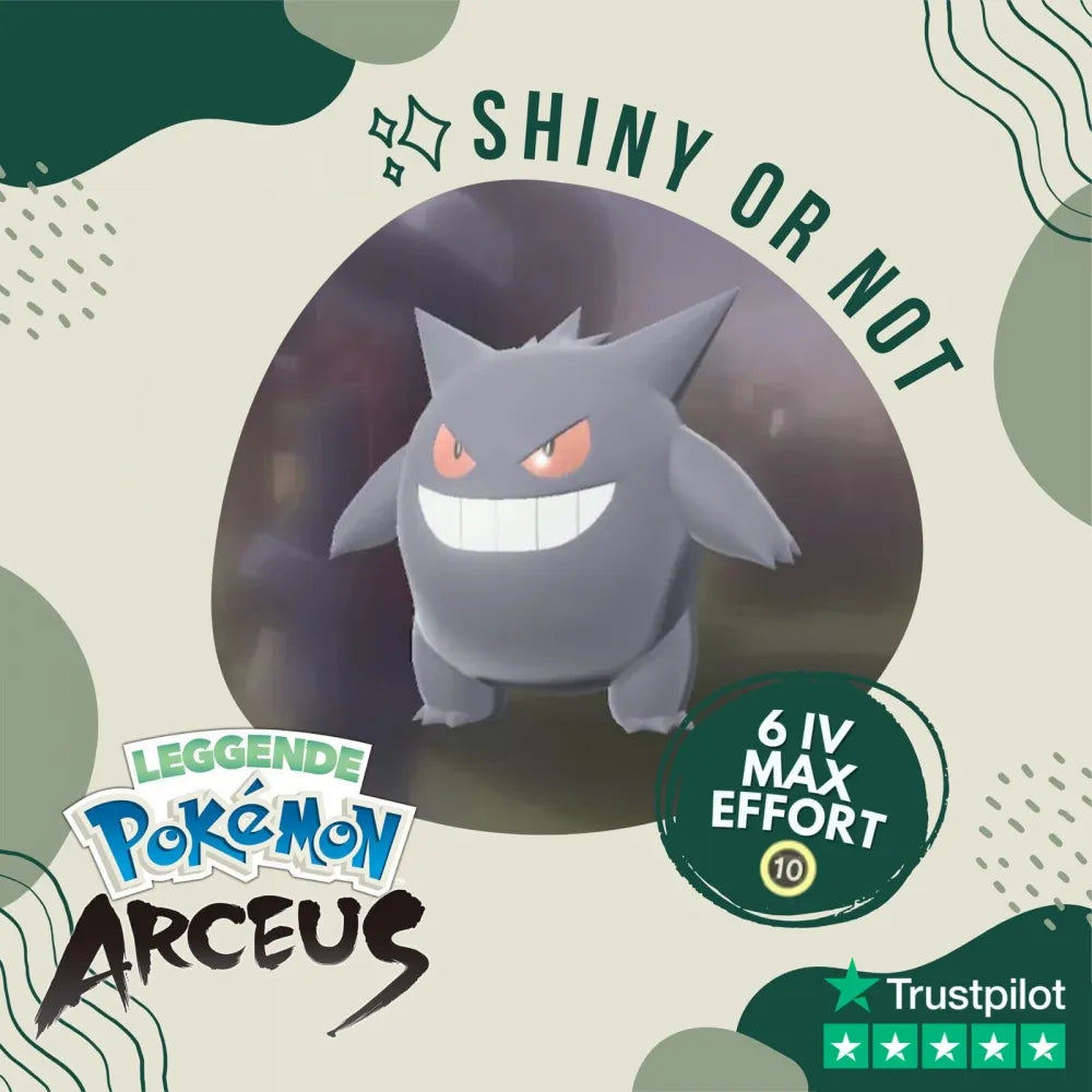 Gengar Shiny ✨ Legends Pokémon Arceus 6 Iv Max Effort Custom Ot Level Gender