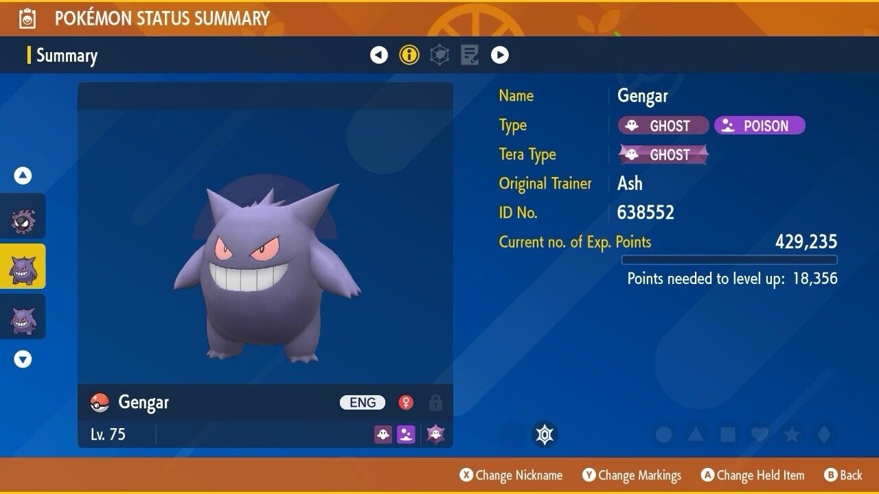 Gengar Tera Event Halloween 2024 Event Untouched IV Pokémon Scarlet Violet