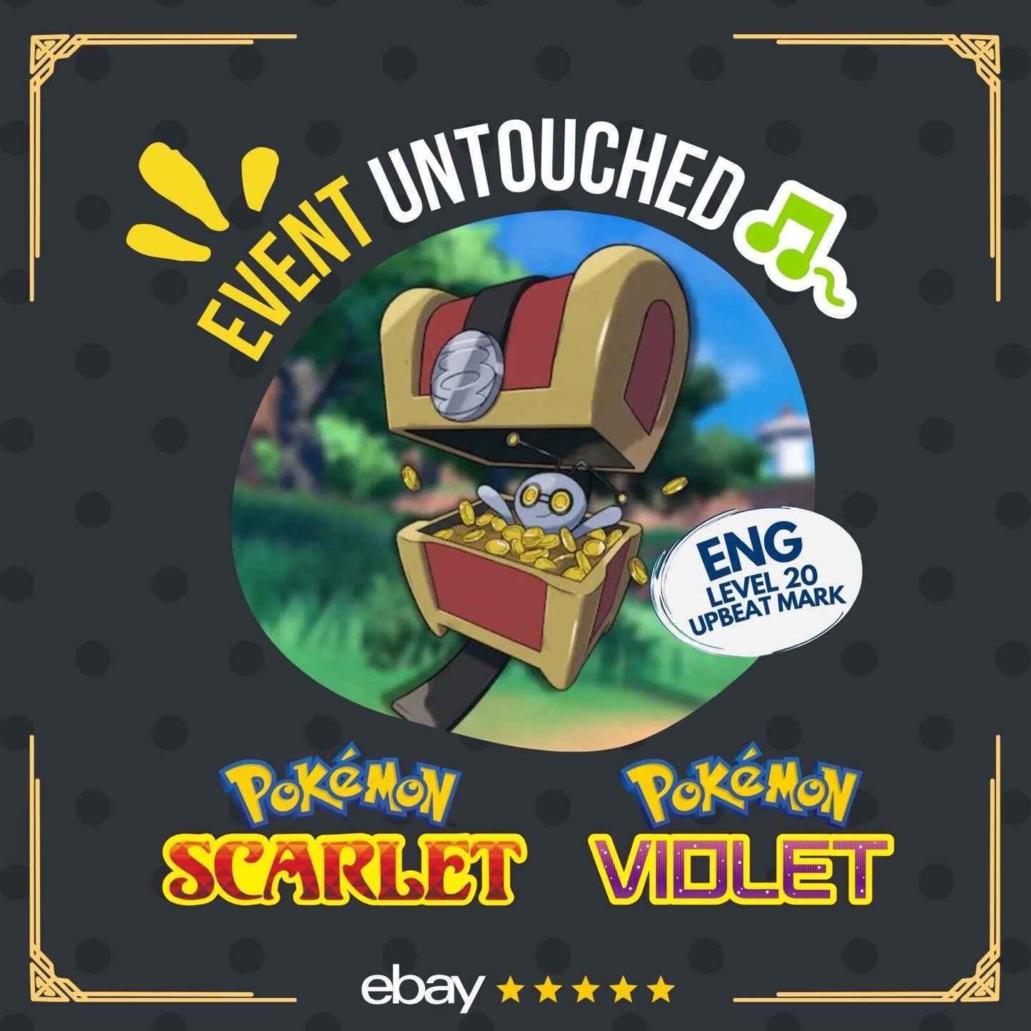 Gimmighoul Event Paldea Winds OT Upbeat Mark Untouched IV Pokémon Scarlet Violet by Shiny Living Dex | Shiny Living Dex