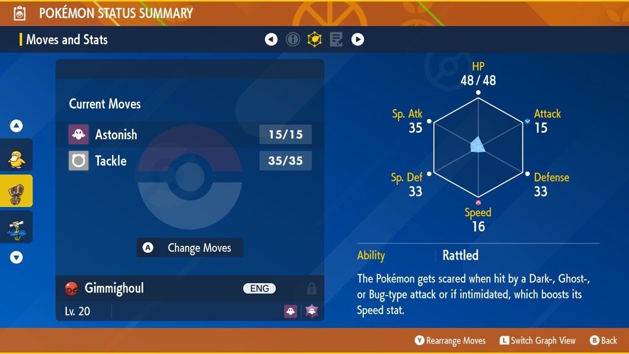Gimmighoul Event Paldea Winds OT Upbeat Mark Untouched IV Pokémon Scarlet Violet by Shiny Living Dex | Shiny Living Dex
