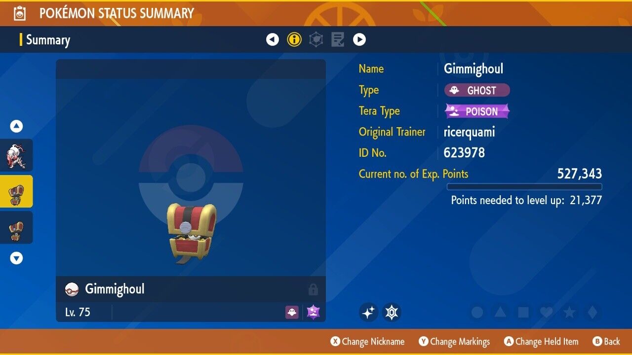 Gimmighoul Shiny Tera Raid Event June Direct Untouched Pokémon Scarlet Violet by Shiny Living Dex | Shiny Living Dex