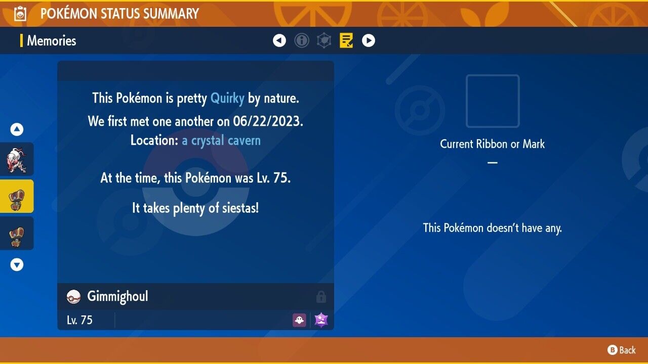 Gimmighoul Shiny Tera Raid Event June Direct Untouched Pokémon Scarlet Violet by Shiny Living Dex | Shiny Living Dex