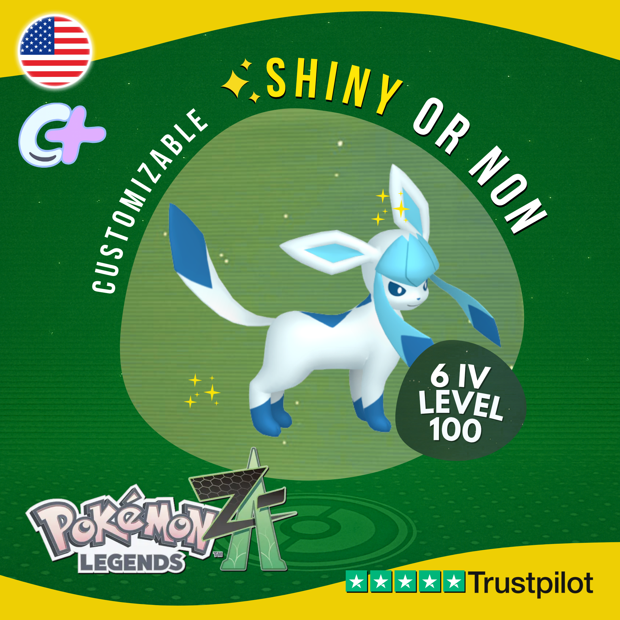 Glaceon Shiny or Non ✨6 IV Pokémon Legends Z-A Competitive Customizabl –  Shiny Living Dex