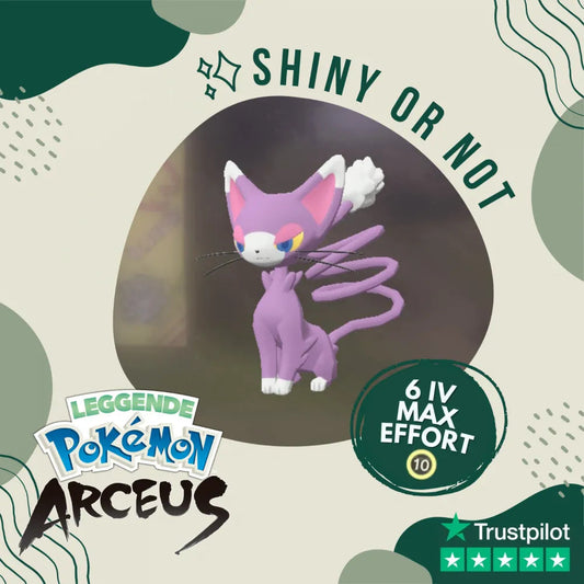 Glameow Shiny ✨ Legends Pokémon Arceus 6 Iv Max Effort Custom Ot Level Gender
