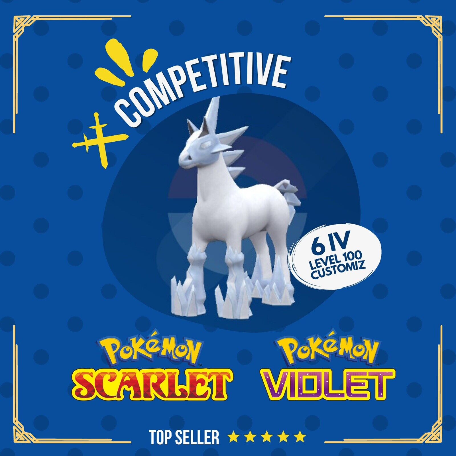 Glastrier Non Shiny ✨ 6 IV Competitive Customizable Pokémon Scarlet Vi – Shiny Living Dex
