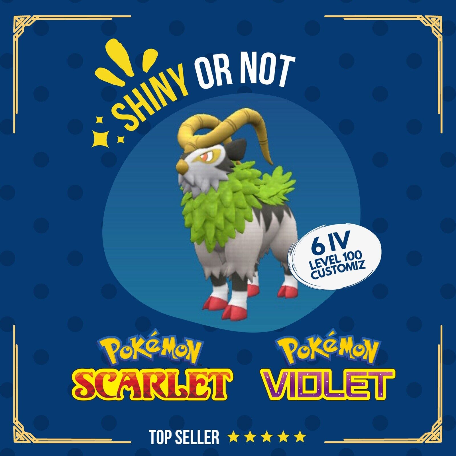 pokemon gogoat card Gogoat Shiny or Non ✨ 6 IV Competitive Customizable Pokémon Scarlet Vi – Shiny Living Dex
