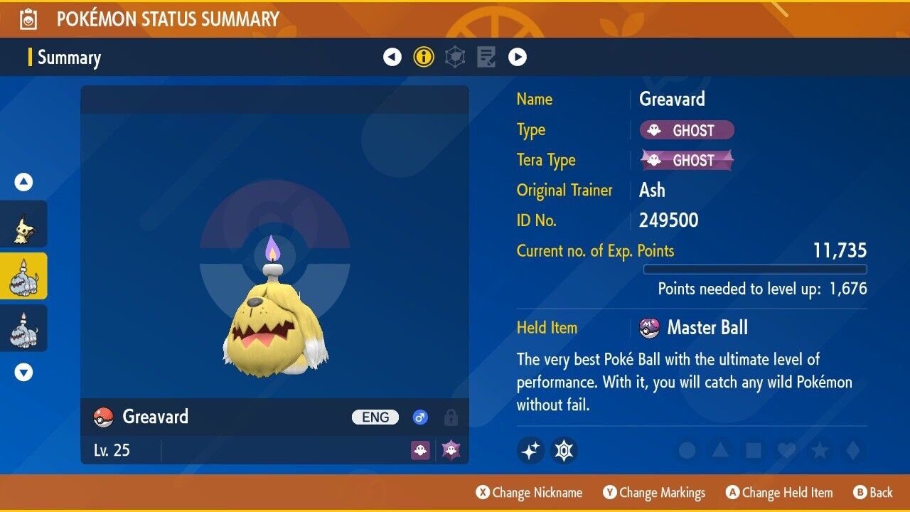 Greavard Shiny Crafty Mark Event Mass Outbreak Untouched Pokémon Scarlet Violet Shiny Lv. 25 by Shiny Living Dex | Shiny Living Dex
