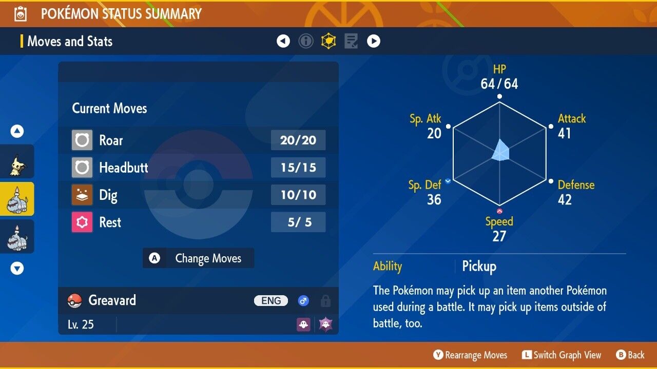 Greavard Shiny Crafty Mark Event Mass Outbreak Untouched Pokémon Scarlet Violet Shiny Lv. 25 by Shiny Living Dex | Shiny Living Dex