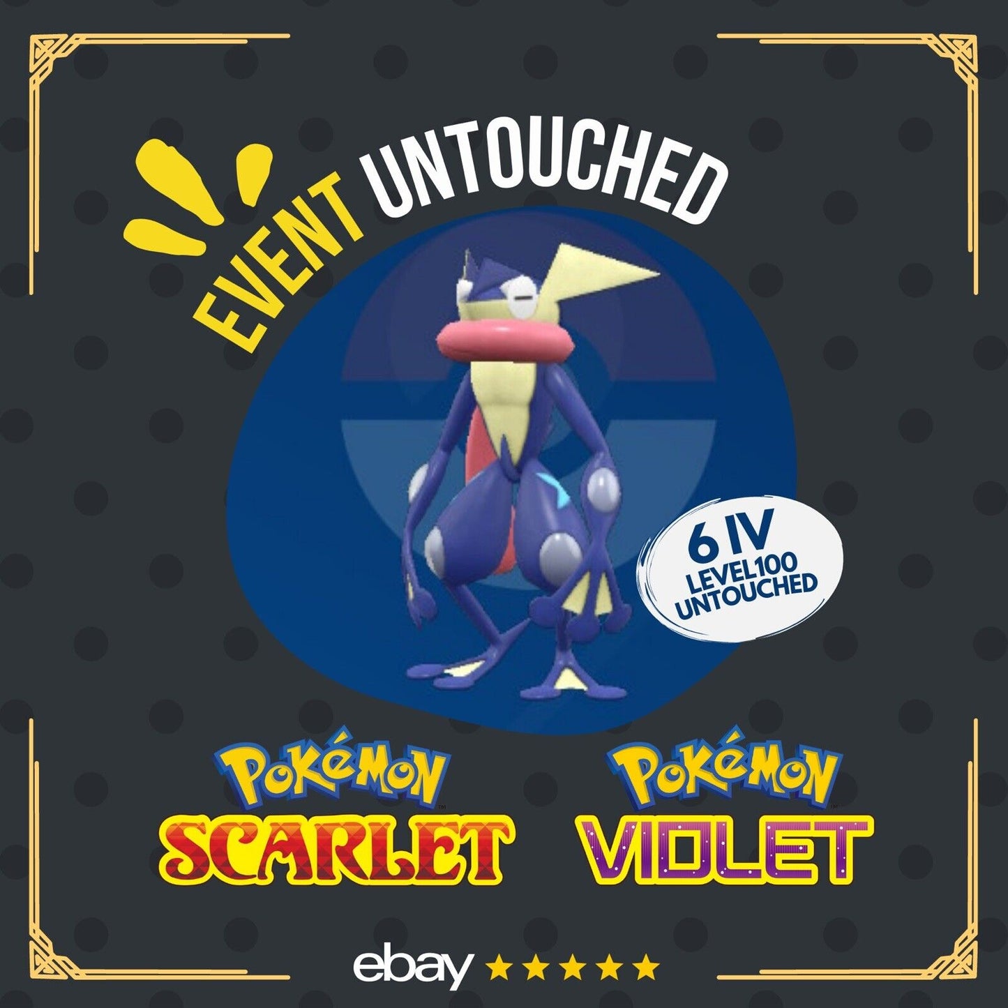 Greninja Unrivaled Tera Raid Event Untouched Legit Pokémon Scarlet Violet Non shiny Lv. 100 by Shiny Living Dex | Shiny Living Dex