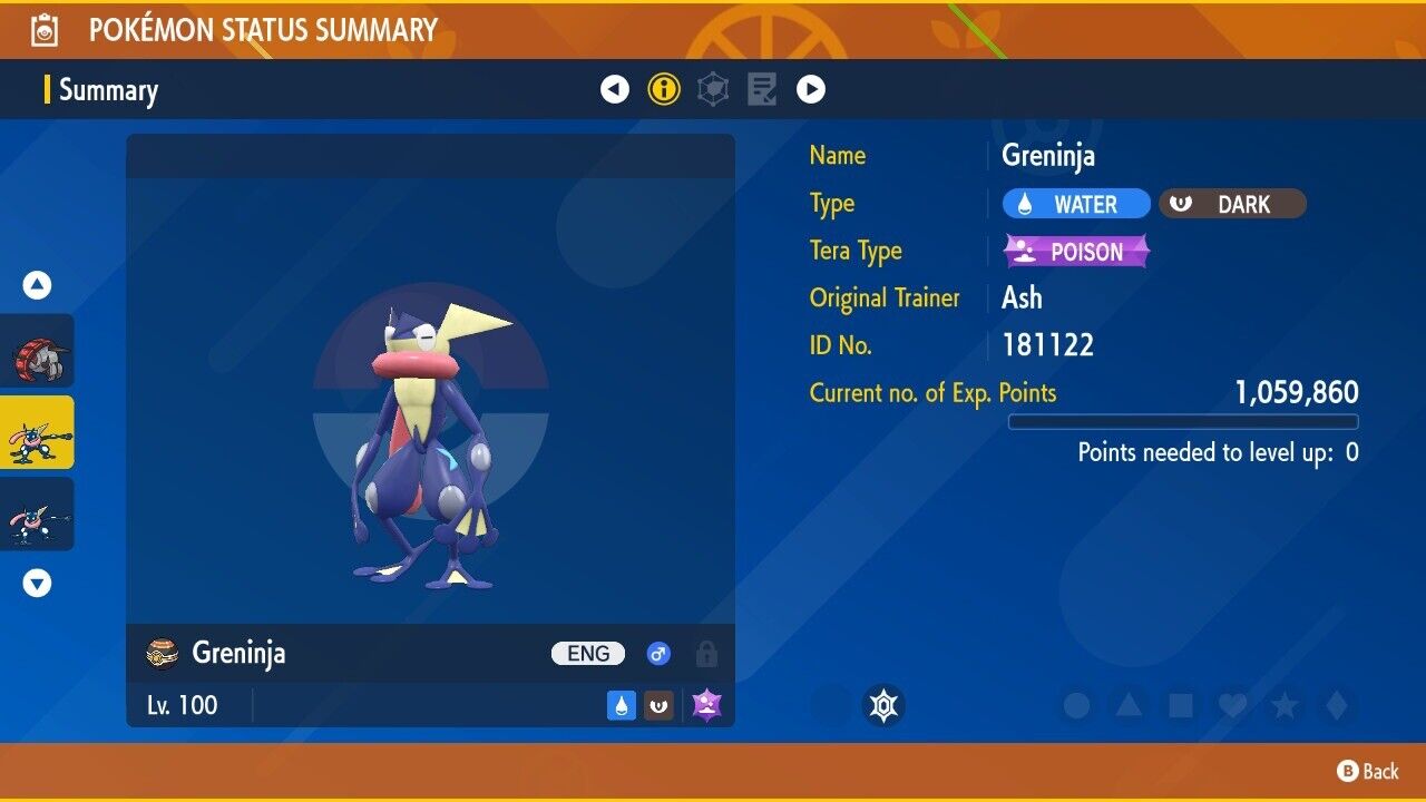 Greninja Unrivaled Tera Raid Event Untouched Legit Pokémon Scarlet Violet Non shiny Lv. 100 by Shiny Living Dex | Shiny Living Dex