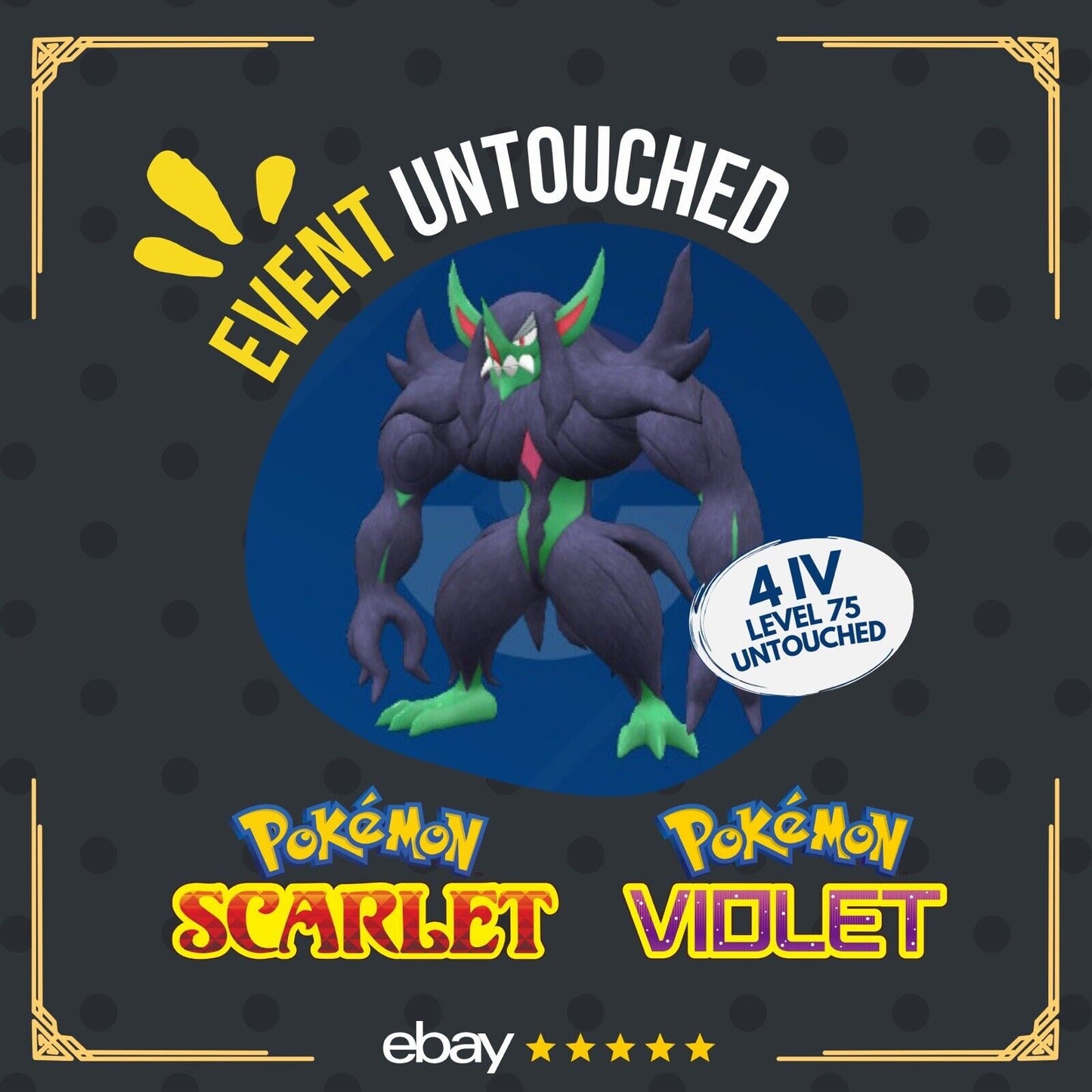 Grimmsnarl A Show of Supporters Tera Raid Event Untouched Pokémon Scarlet Violet Non Shiny Lv. 75 by Shiny Living Dex | Shiny Living Dex