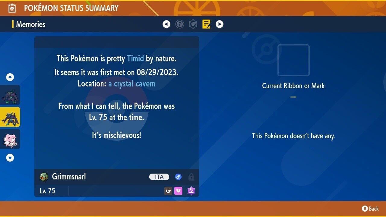 Grimmsnarl A Show of Supporters Tera Raid Event Untouched Pokémon Scarlet Violet Non Shiny Lv. 75 by Shiny Living Dex | Shiny Living Dex