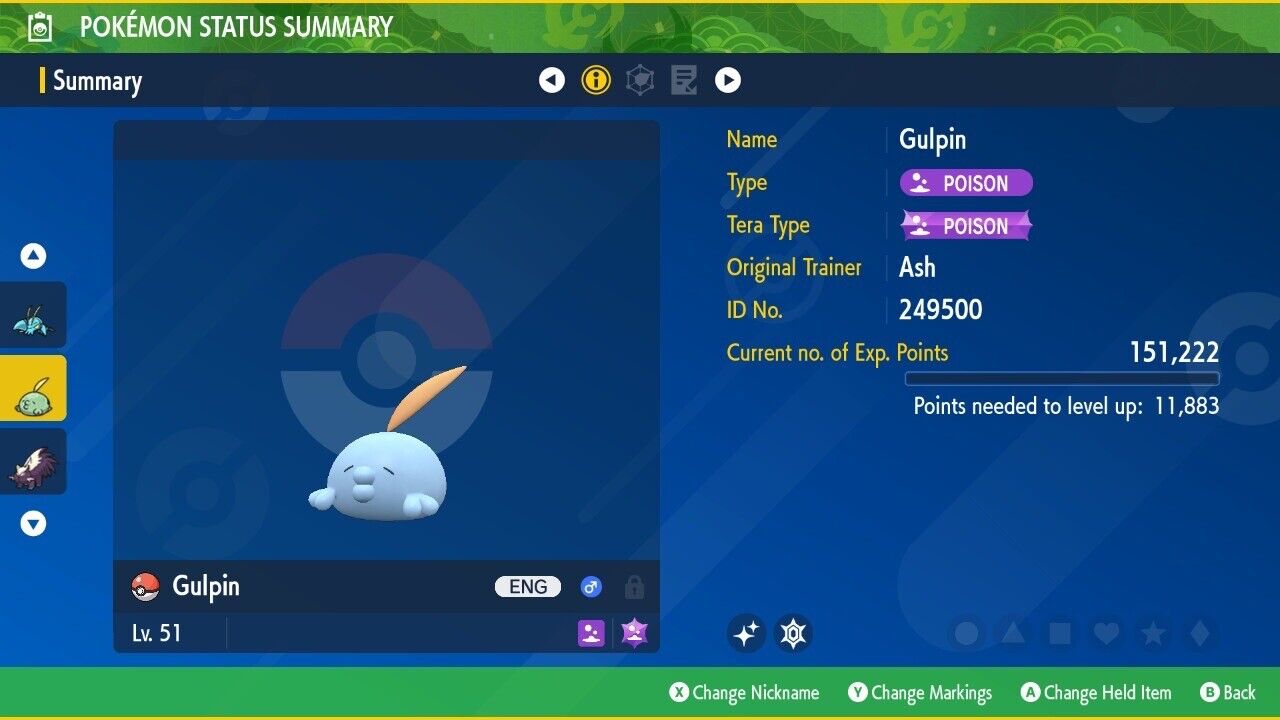 Gulpin Shiny Event Mass Outbreak Rare Mark Untouched IV Pokémon Scarlet Violet Shiny by Shiny Living Dex | Shiny Living Dex