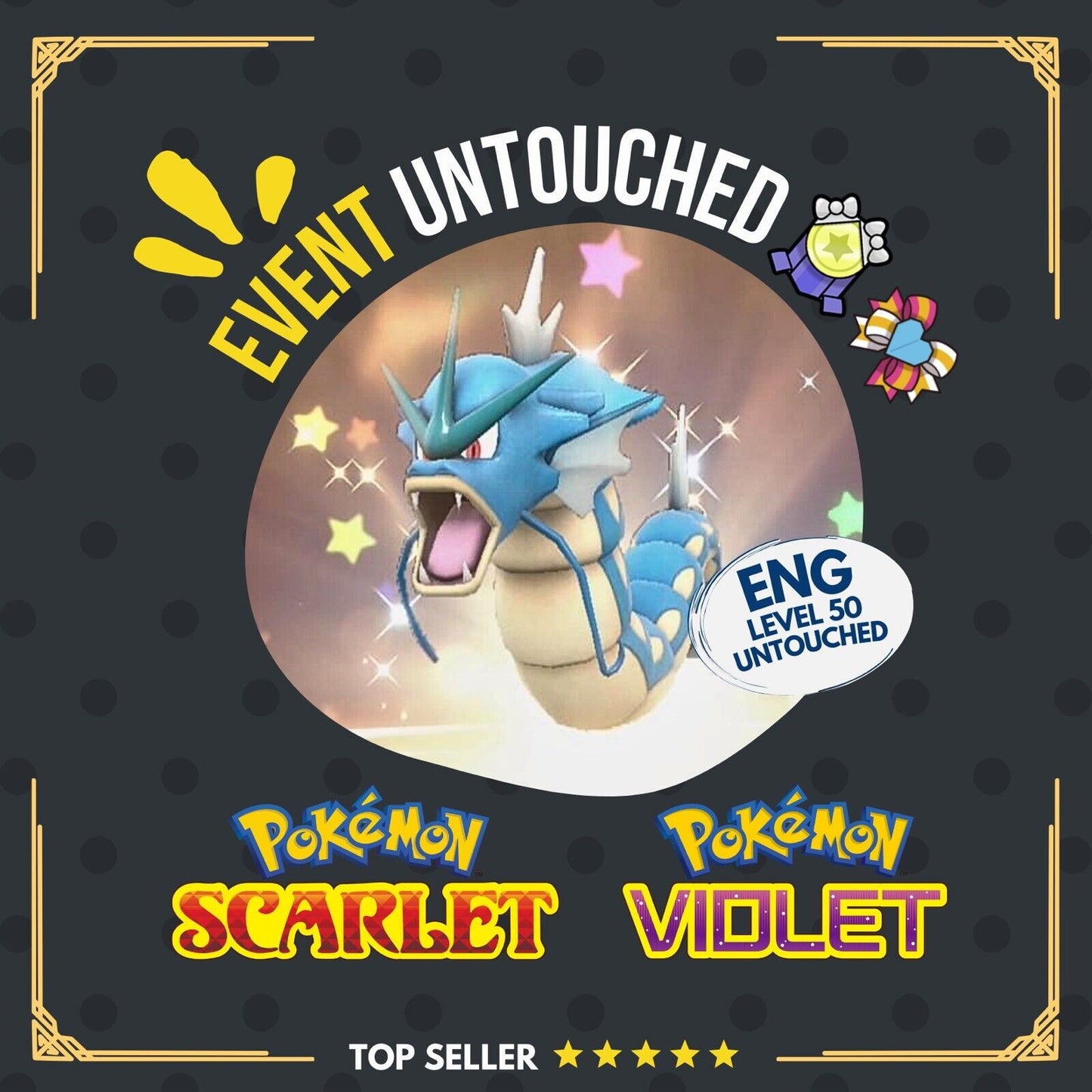 Gyarados Sophia Asia Singapore Championships Untouched IV Pokémon Scarlet Violet Non shiny Lv 50 by Shiny Living Dex | Shiny Living Dex