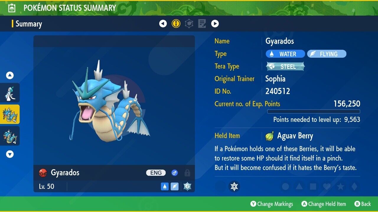 Gyarados Sophia Asia Singapore Championships Untouched IV Pokémon Scarlet Violet Non shiny Lv 50 by Shiny Living Dex | Shiny Living Dex