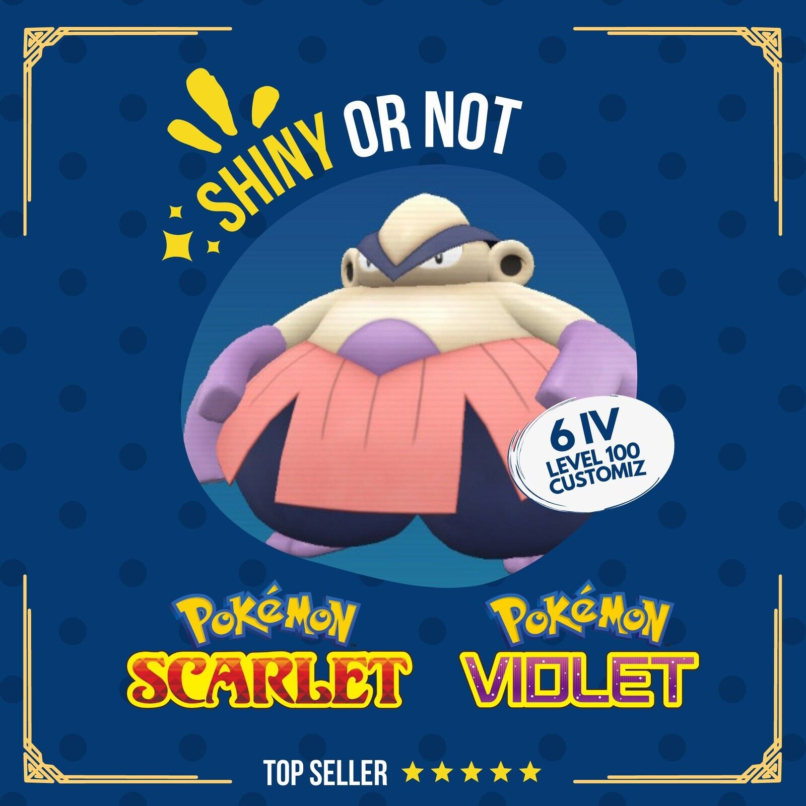 Hariyama Shiny or Non ✨ 6 IV Competitive Customizable Pokémon Scarlet – Shiny Living Dex