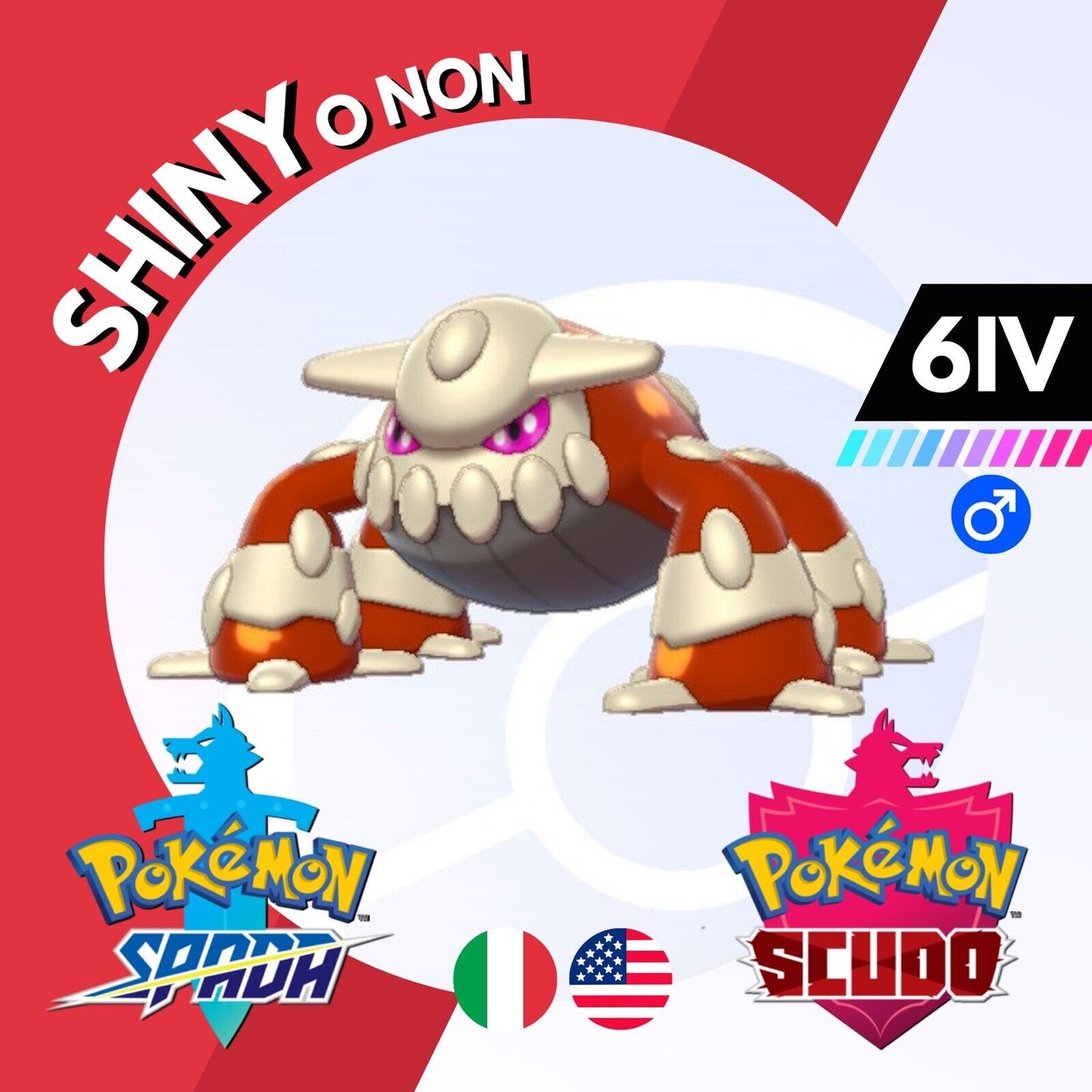 Heatran Shiny o Non 6 IV Competitivo Legit Pokemon Spada Scudo Sword Shield