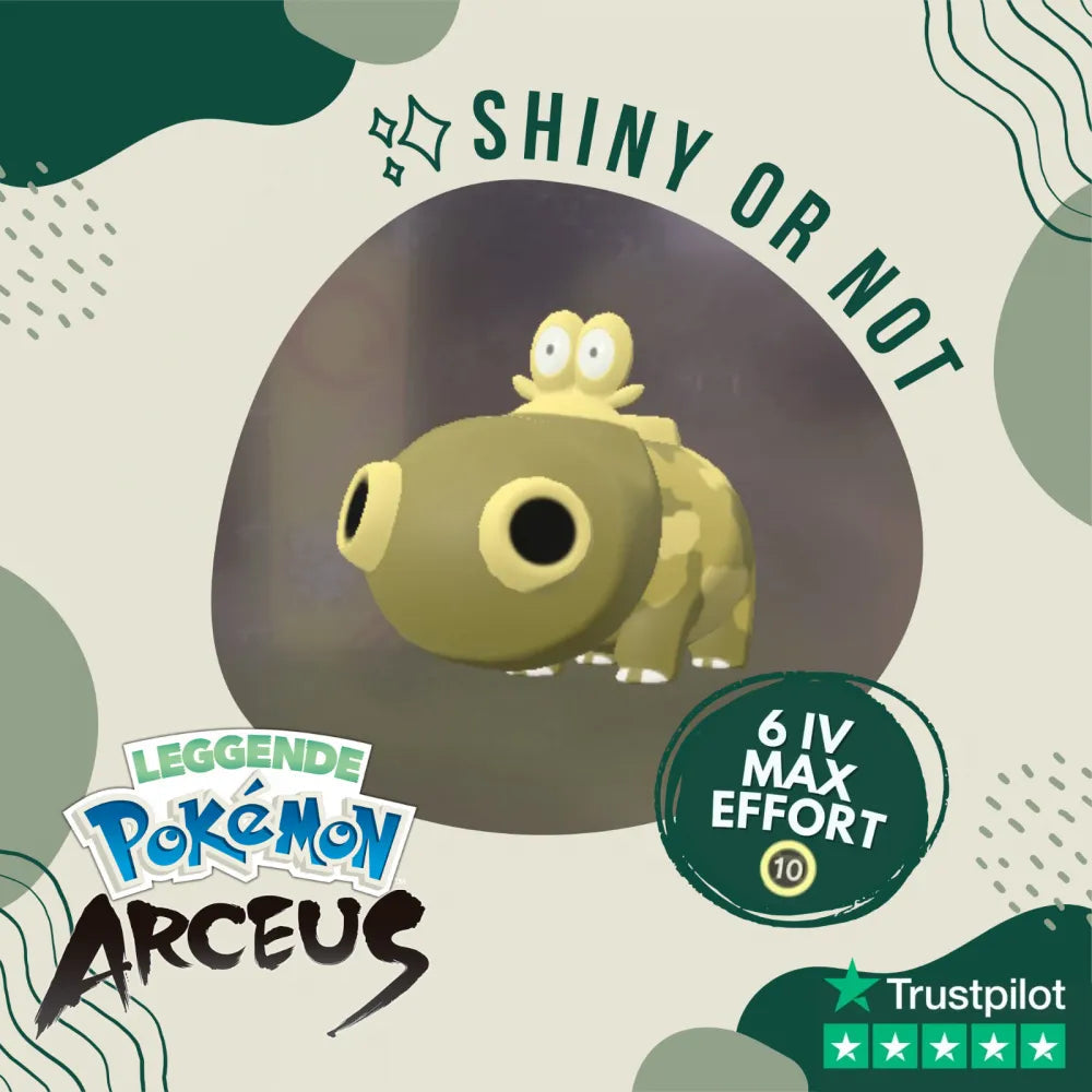 Hippopotas Shiny ✨ Legends Pokémon Arceus 6 Iv Max Effort Custom Ot Level Gender