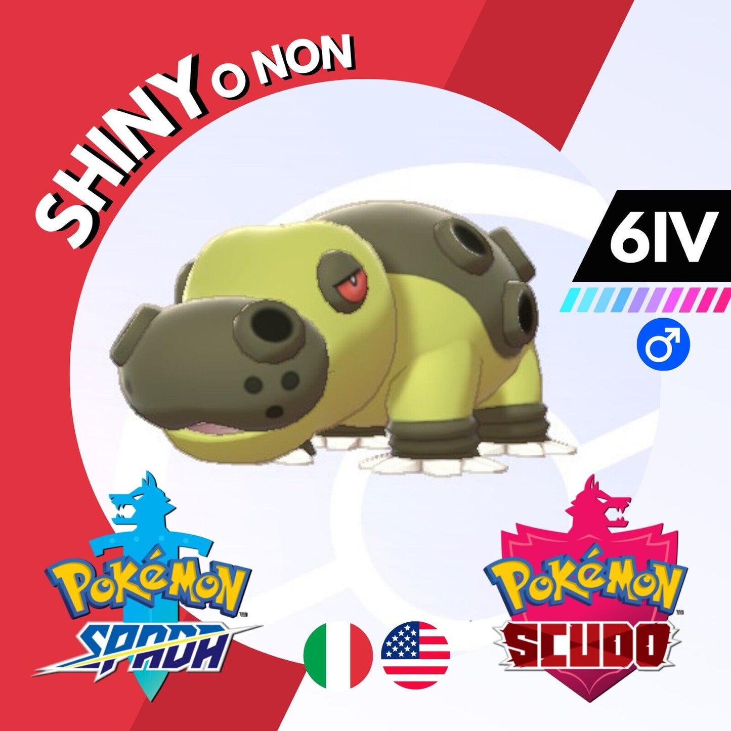 Hippowdon Shiny o Non 6 IV Competitivo Legit Pokemon Spada Scudo Sword Shield