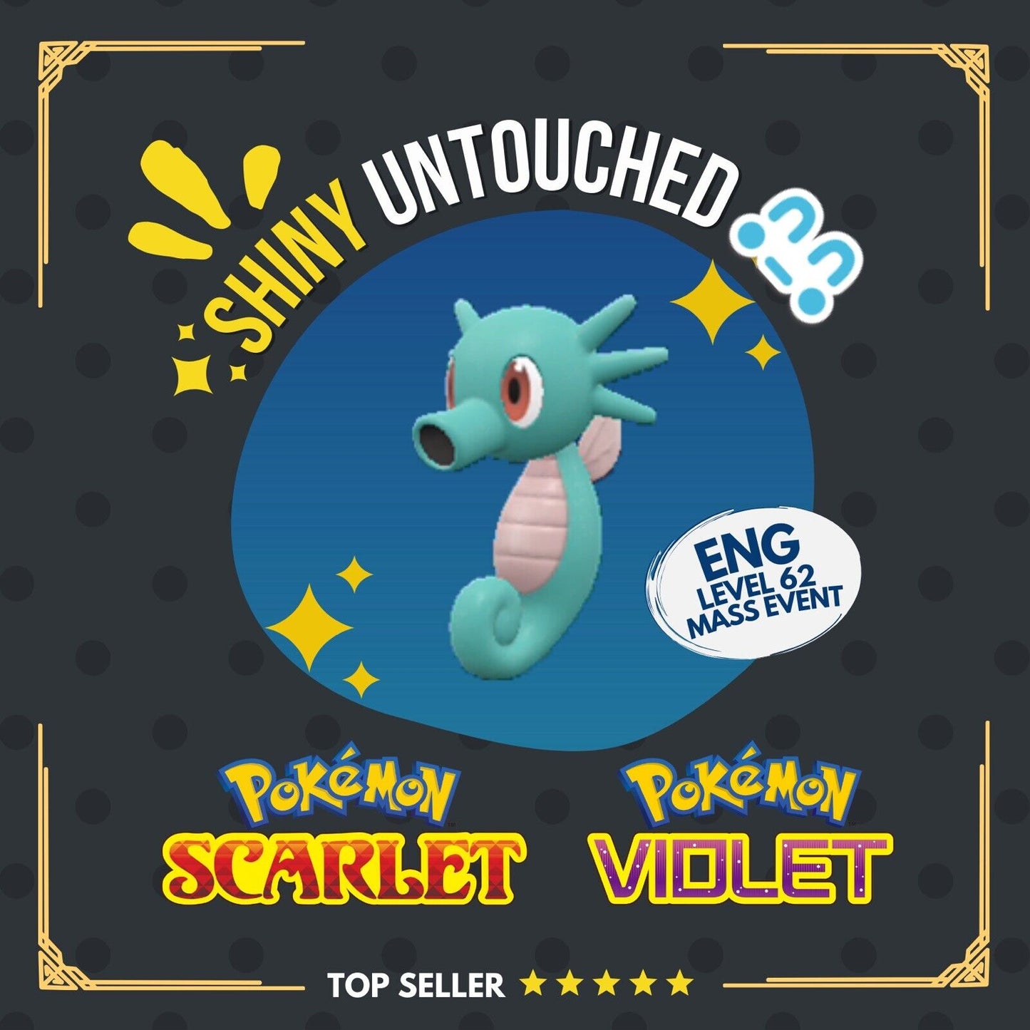 Horsea Shiny Event Kindly Mark Mass Outbreak Untouched IV Pokémon Scarlet Violet