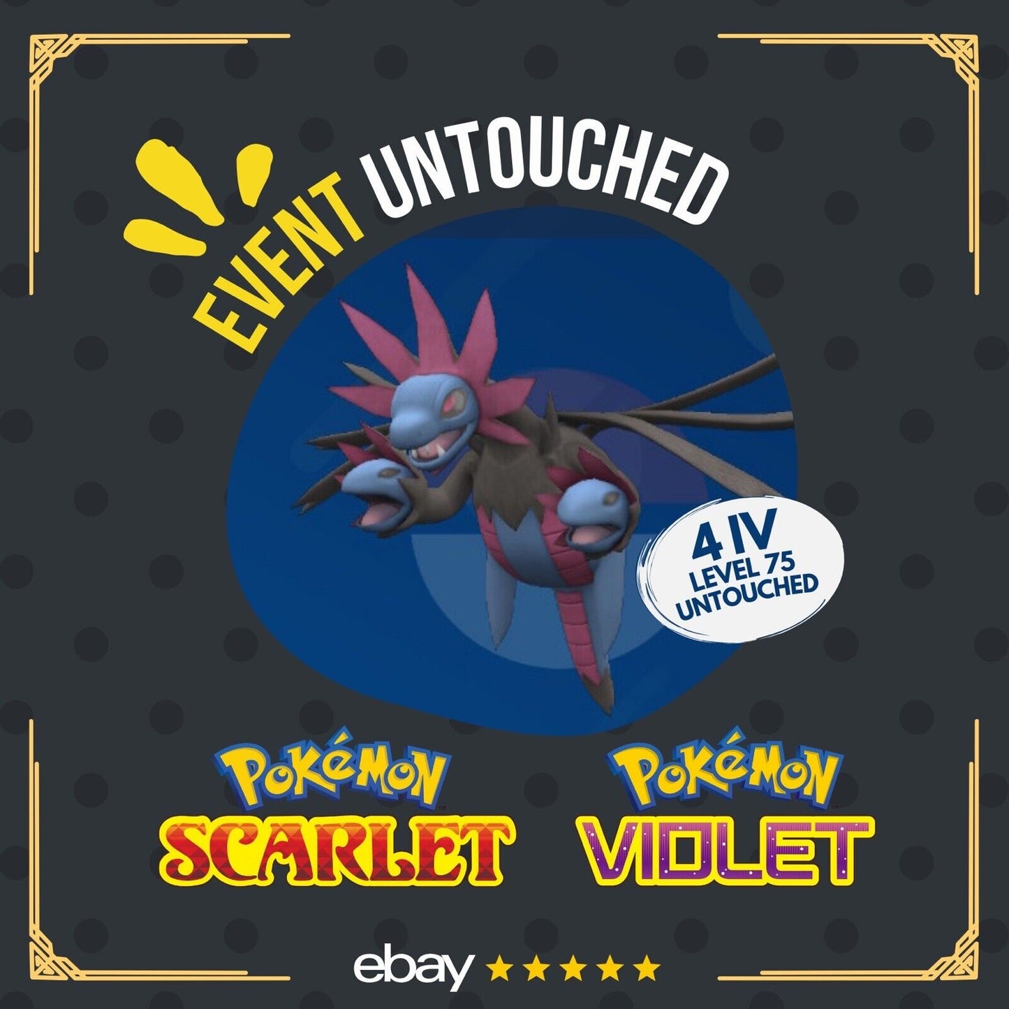 Hydreigon Prepare the Offense Tera Raid Event Untouched Pokémon Scarlet Violet Non Shiny Lv. 75 by Shiny Living Dex | Shiny Living Dex