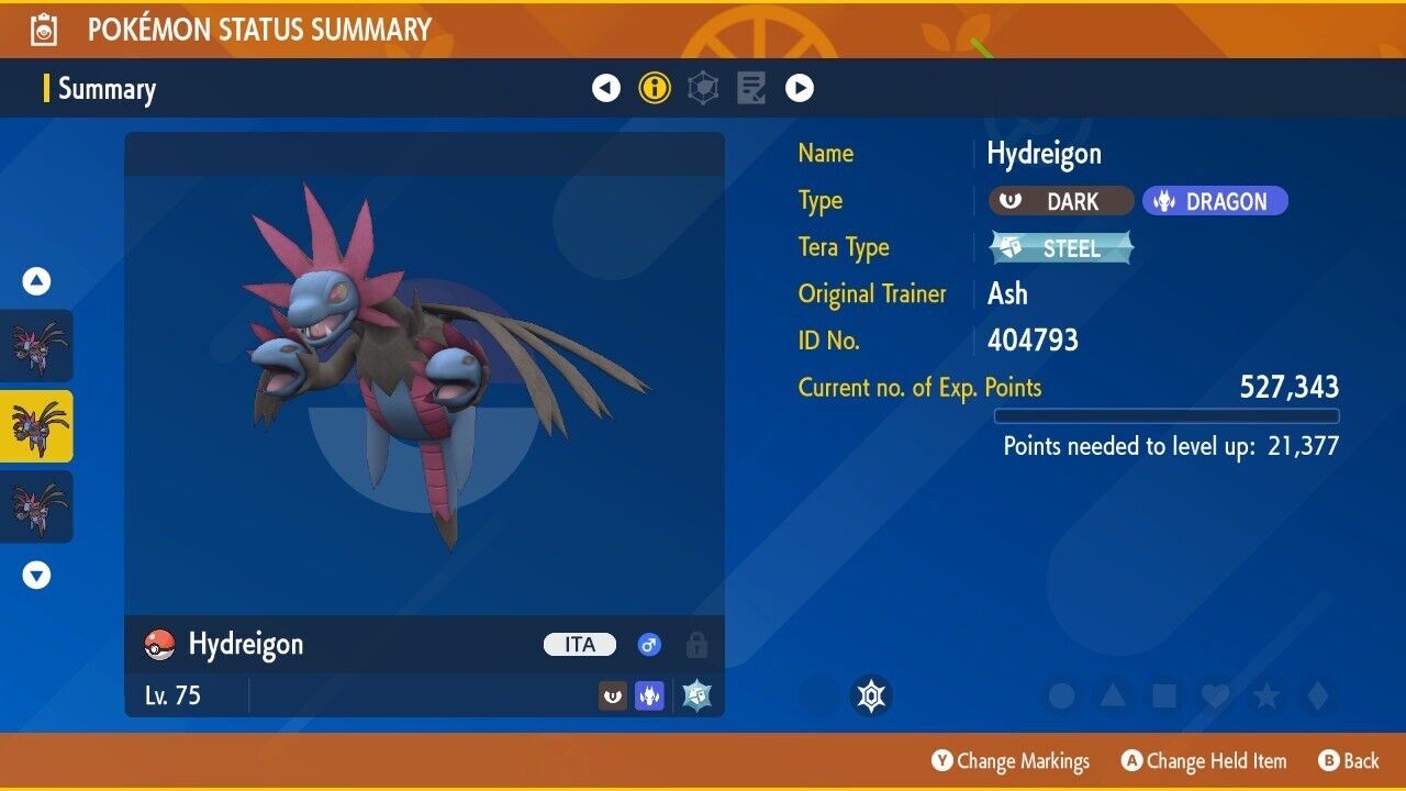 Hydreigon Steel Tera Raid Event January 2023 Untouched Pokémon Scarlet Violet Non Shiny Lv. 75 by Shiny Living Dex | Shiny Living Dex
