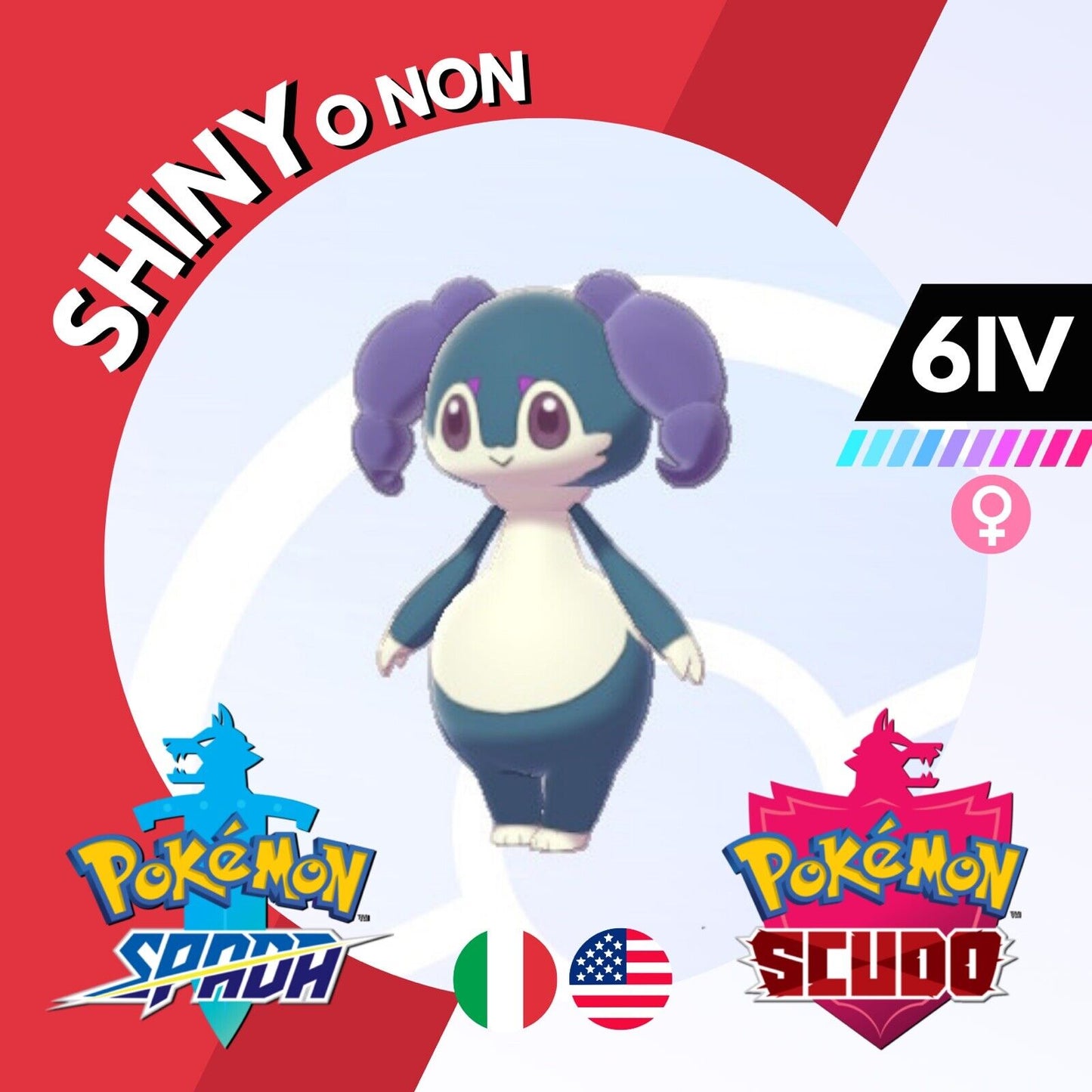 Indeedee F Shiny o Non 6 IV Competitivo Legit Pokemon Spada Scudo Sword Shield