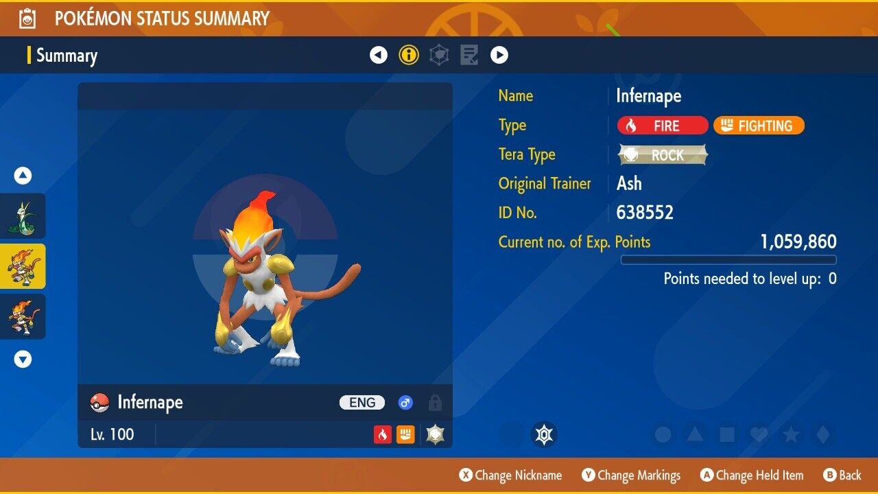 Infernape Unrivaled Tera Raid Event Mightiest Rock 6 IV Pokémon Scarlet Violet